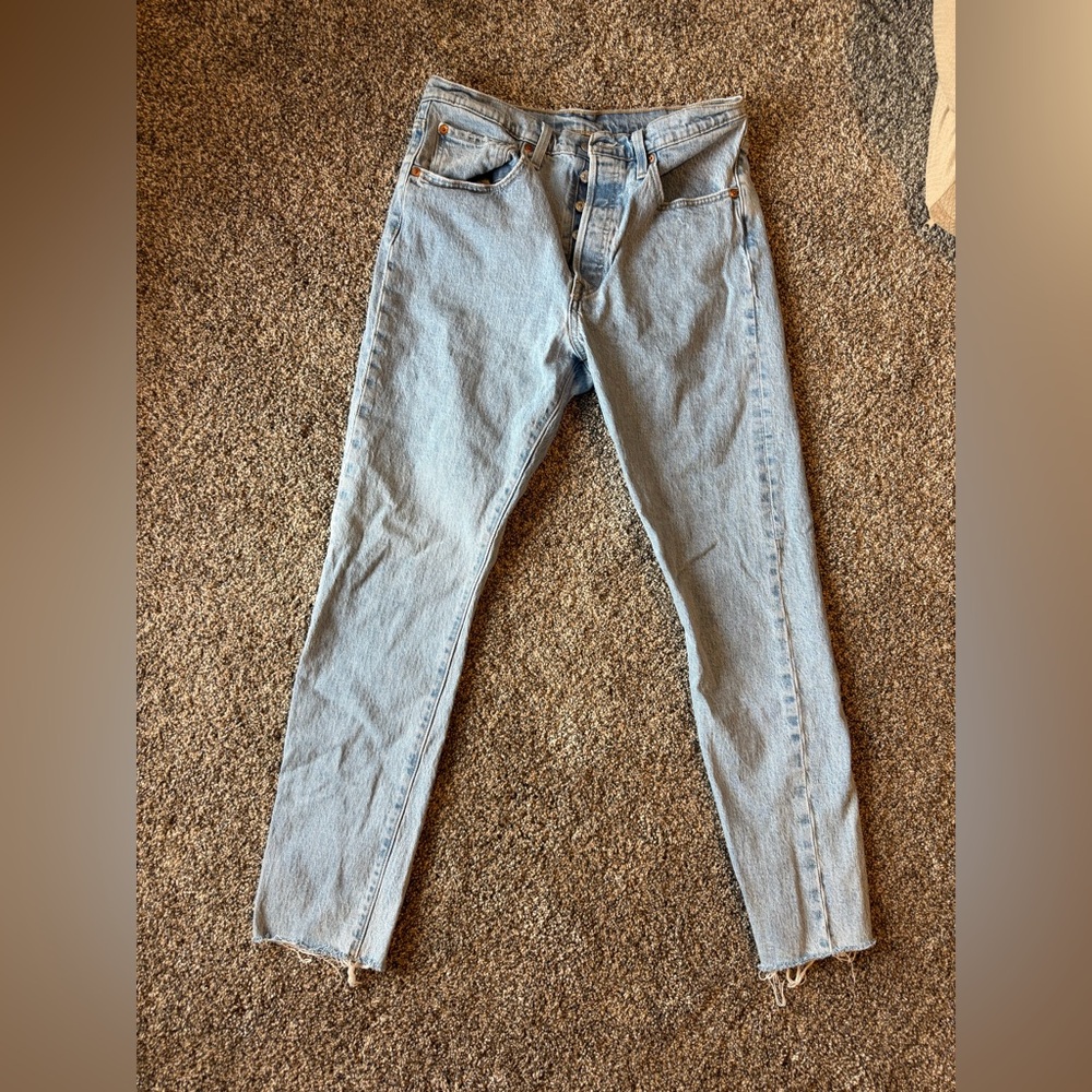 Light Blue Women's Jeans Levi’s 501 Skinny Rigid Denim